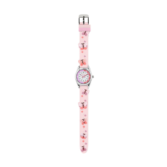 Tikkers Pink Strap Time Teacher Butterfly Watch