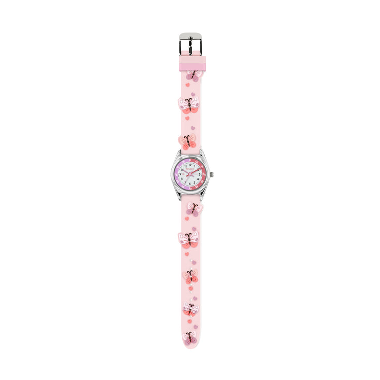 Tikkers Pink Strap Time Teacher Butterfly Watch