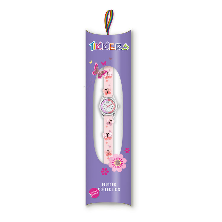 Tikkers Pink Strap Time Teacher Butterfly Watch