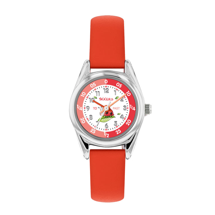 RSPB x Tikkers Ladybird Red Strap Kids Time Teacher Watch