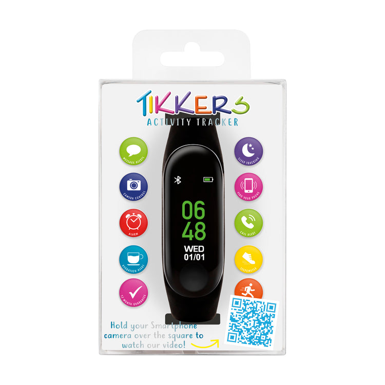 Tikkers Black Silicone Strap Activity Tracker