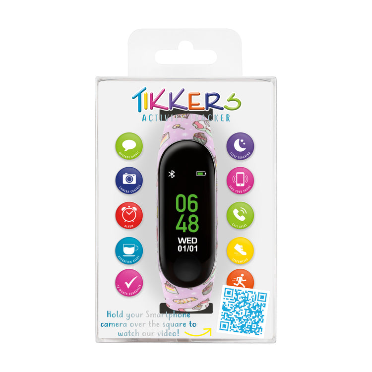 Tikkers Lilac Unicorns Silicone Strap Activity Tracker