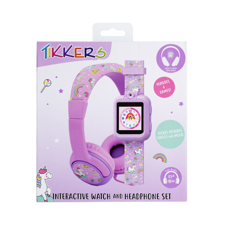 Tikkers Pink Unicorn Interactive Watch and Headphone Set