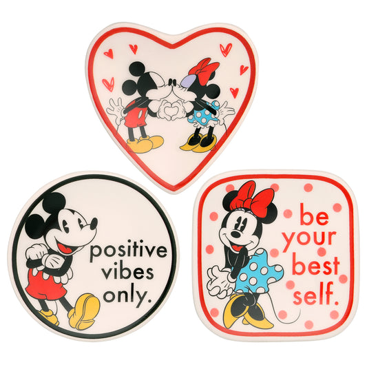 Mickey & Minnie 3 Piece Trinket Tray Gift Set