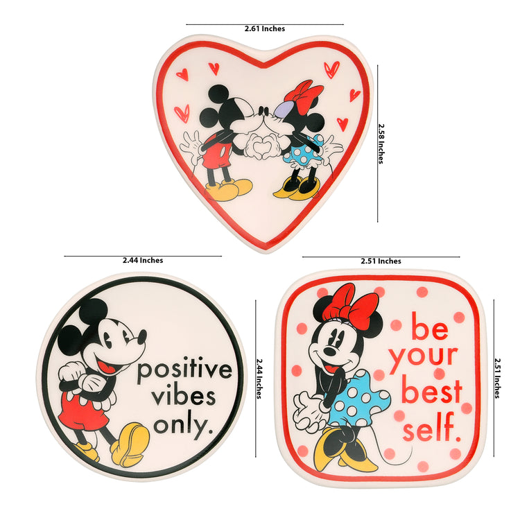 Mickey & Minnie 3 Piece Trinket Tray Gift Set