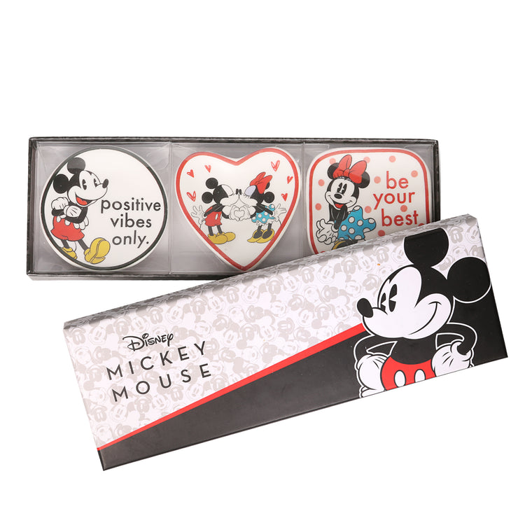 Mickey & Minnie 3 Piece Trinket Tray Gift Set