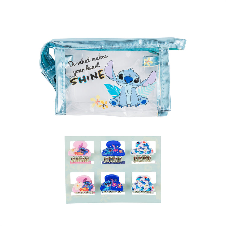 Lilo & Stitch Cosmetic Pouch and Hair Clips Set